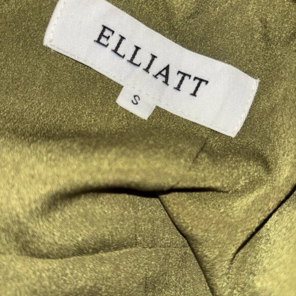 Elliatt green asymmetrical hem satin halter dress size S - Picture 2 of 3